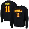 Jordan Brand Trae Young Atlanta Eye - catching Hawks Black Statement Name & Number Pullover Sweatshirt