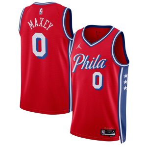 Jordan Brand Tyrese Maxey Philadelphia 76ers Unisex Red Chic Swingman Jersey Statement Edition