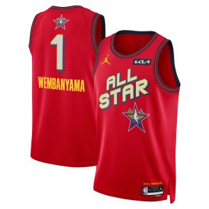 Jordan Brand Victor Wembanyama Unisex Red 2025 NBA All Star Game Swingman Gorgeous Player Jersey