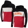 Junk Food Atlanta Hawks Black/White Wordmark Colorblock Premium Fleece Pullover Hoodie
