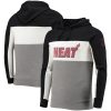 Junk Food Miami Heat Fabulous Black/White Wordmark Colorblock Fleece Pullover Hoodie
