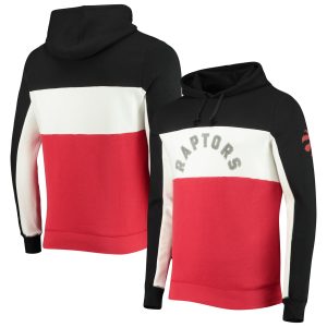 Junk Food Toronto Raptors Black/White Gorgeous Wordmark Colorblock Fleece Pullover Hoodie