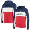 Junk Food Washington Wizards Navy/White Wordmark Colorblock Fleece Pullover Hoodie Trendy