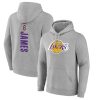 LeBron James Los Angeles Lakers Heathered Gray Playmaker Name Premium & Number Pullover Hoodie