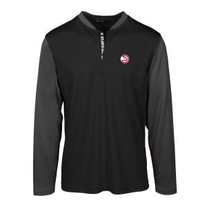 Levelwear Atlanta Hawks Black Spector Insignia Fabulous Core Quarter Zip Pullover Top