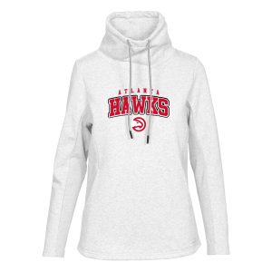 Levelwear Atlanta Hawks Women's White Loop Pullover Trendy Sweatshirt
