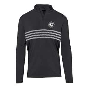 Levelwear Brooklyn Nets Black Asher Insignia Chic Core Quarter Zip Pullover Top
