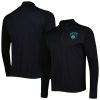 Levelwear Trendy Brooklyn Nets Black Nano Engineered Knit Fabric Quarter Zip Jacket