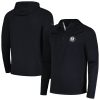 Levelwear Brooklyn Nets Black Zander Hoodie Raglan Quarter Elegant Zip Top