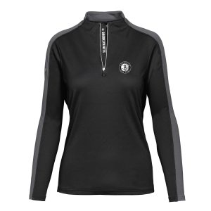 Levelwear Brooklyn Nets Premium Women's Black Remi Insignia Core Quarter Zip Pullover Top