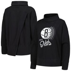 Levelwear Brooklyn Nets Women's Black Sunset Eye - catching Pullover Sweatshirt