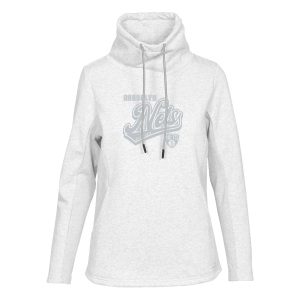 Levelwear Eye - catching Brooklyn Nets Women's Cream Loop Sweep Pullover Sweatshirt