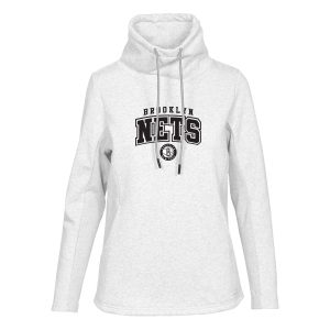 Levelwear Brooklyn Nets Women's White Loop Pullover Sweatshirt Eye - catching