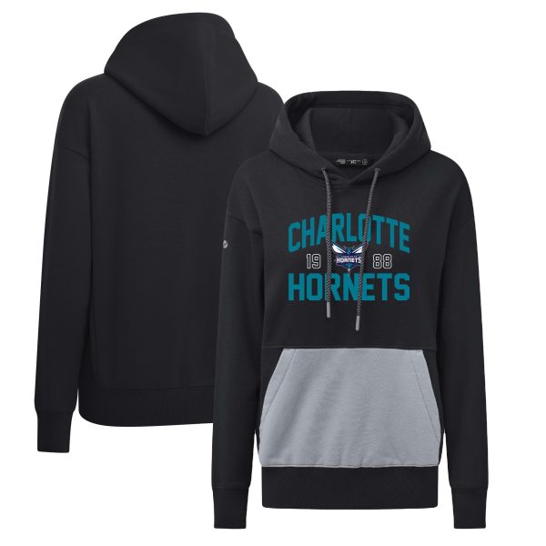 Levelwear Charlotte Hornets Women's Stylish Black Bonfire Pullover Hoodie