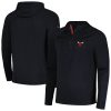 Levelwear Chicago Bulls Black Zander Hoodie Raglan Premium Quarter Zip Top