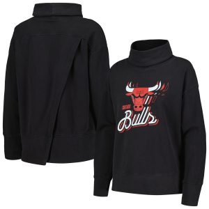 Levelwear Chicago Bulls Women's Black Sunset Unique Pullover Sweatshirt