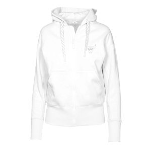 Levelwear Chicago Bulls Stylish Women's White Gardinia Core Logo Full Zip Hoodie