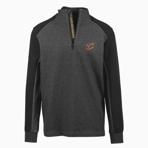 Levelwear Cleveland Cavaliers Black Galaxy Insignia Elegant Core Quarter Zip Pullover Top