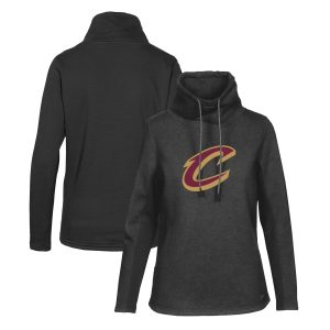 Levelwear Cleveland Cavaliers Women's Black Loop Core Gorgeous Funnel Neck Pullover Sweatshirt