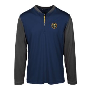 Levelwear Denver Nuggets Navy Spector Chic Insignia Core Quarter Zip Pullover Top