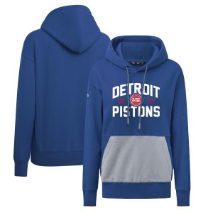 Levelwear Detroit Pistons Women's Blue Unique Bonfire Pullover Hoodie
