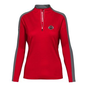 Levelwear Houston Rockets Women's Red Remi Gorgeous Insignia Core Quarter Zip Pullover Top