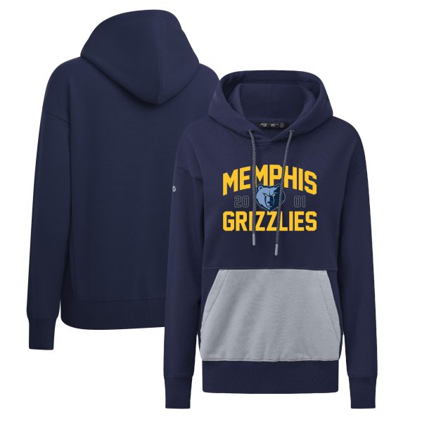 Levelwear Memphis Grizzlies Chic Women's Navy Bonfire Pullover Hoodie