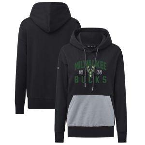 Levelwear Milwaukee Bucks Women's Black Bonfire Fabulous Pullover Hoodie