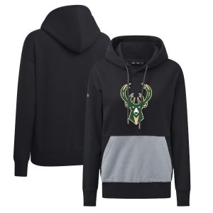 Levelwear Premium Milwaukee Bucks Women's Black Bonfire Pullover Hoodie