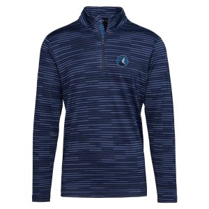 Levelwear Minnesota Timberwolves Chic Navy Gear Insignia Core Quarter Zip Pullover Top