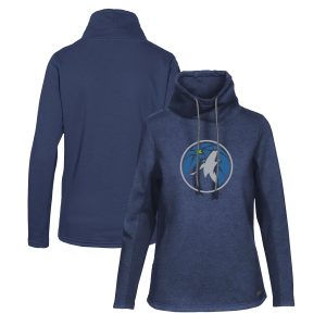 Levelwear Minnesota Timberwolves Women's Navy Loop Core Funnel Trendy Neck Pullover Sweatshirt