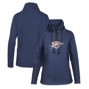 Levelwear Oklahoma Premium City Thunder Women's Navy Loop Core Funnel Neck Pullover Sweatshirt