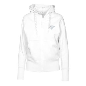 Levelwear Oklahoma City Thunder Women's White Gardinia Premium Core Logo Full Zip Hoodie