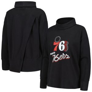 Levelwear Philadelphia 76ers Women's Black Sunset Pullover Sweatshirt Trendy