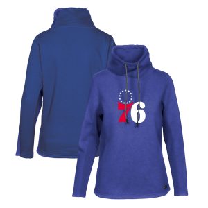 Levelwear Philadelphia 76ers Women's Royal Loop Core Funnel Eye - catching Neck Pullover Sweatshirt