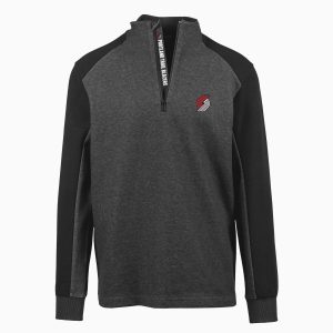 Levelwear Portland Trail Blazers Black Galaxy Insignia Core Quarter Zip Unique Pullover Top