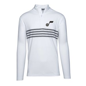 Levelwear Utah Jazz White Asher Insignia Core Quarter Elegant Zip Pullover Top