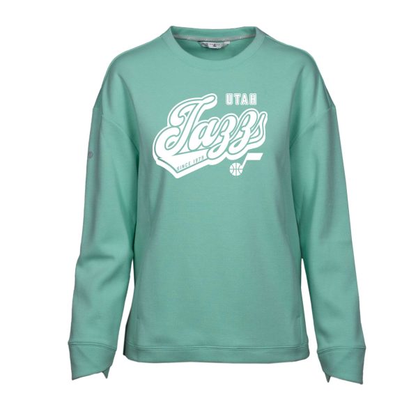 Levelwear Utah Jazz Women's Mint Fiona Sweep Pullover Sweatshirt Chic