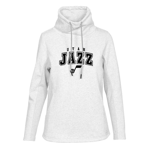 Levelwear Utah Stylish Jazz Women's White Loop Pullover Sweatshirt