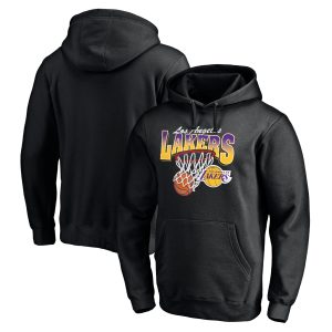 Los Angeles Lakers Black Balanced Floor Pullover Hoodie Eye - catching