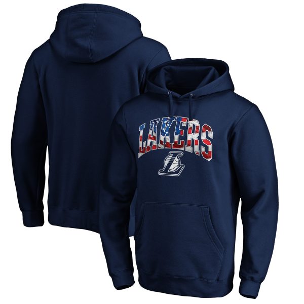 Los Angeles Lakers Navy Stylish Banner Wave Pullover Hoodie