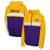 Los Angeles Lakers Youth Gold Headliner Elegant Windbreaker Full Zip Hoodie Jacket