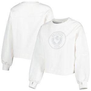 Lusso Brooklyn Nets Women's White Lola Ball and Fabulous Chain Pullover Sweatshirt