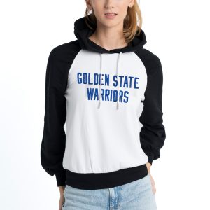 Lusso Golden State Warriors Women's White Marlowe Tri Blend Raglan Pullover Elegant Hoodie