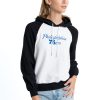 Lusso Philadelphia 76ers Women's White Marlowe Tri Blend Raglan Pullover Gorgeous Hoodie
