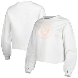 Lusso Phoenix Suns Women's White Chic Lola Ball and Chain Pullover Sweatshirt