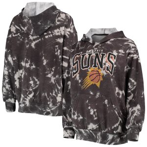 Majestic Threads Unique Phoenix Suns Women's Black Burble Tie Dye Tri Blend Pullover Hoodie