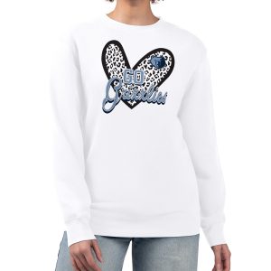 Memphis Grizzlies G III 4Her by Carl Banks White Women's GIII 4 Her Leopard Heart graphic Stylish Fleece Crewneck sweatshirt