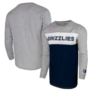Memphis Grizzlies Heather Gray Unisex Trendy Loge Long Sleeve T Shirt