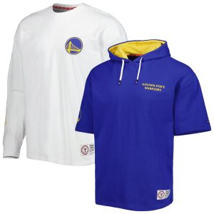 Men's Golden State Warriors Tommy Stylish Jeans Royal/White Matthew 2 In 1 T Shirt & Hoodie Combo Set